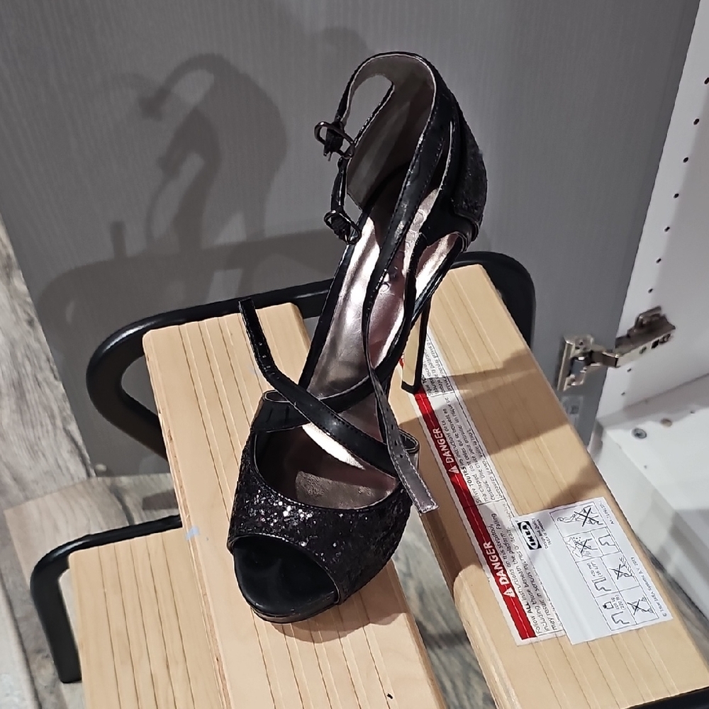 Guess Black Stiletto Heels with Ankle Strap
